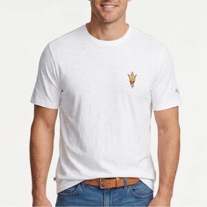 Tommy Bahama White Tee with Gold Graphic